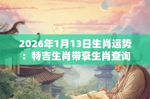 2026年1月13日生肖运势:特吉生肖带衰生肖查询 2026年1月13日生肖运势:特吉生肖带衰生肖查询