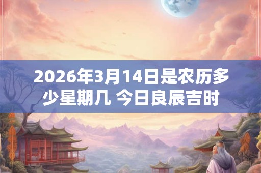 2026年3月14日是农历多少星期几 今日良辰吉时