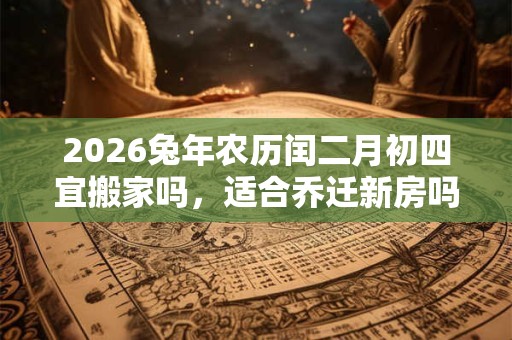 2026兔年农历闰二月初四宜搬家吗，适合乔迁新房吗？