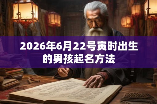2026年6月22号寅时出生的男孩起名方法