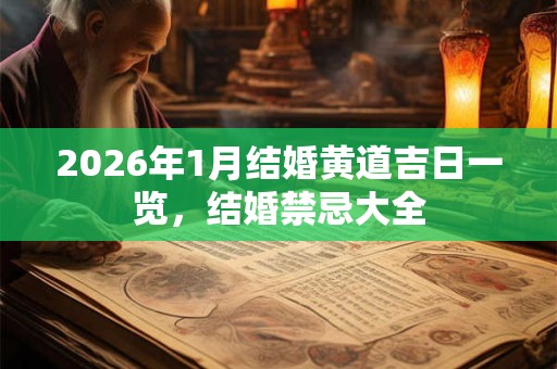 2026年1月结婚黄道吉日一览，结婚禁忌大全