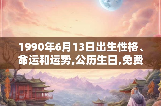 1990年6月13日出生性格、命运和运势,公历生日,免费算命