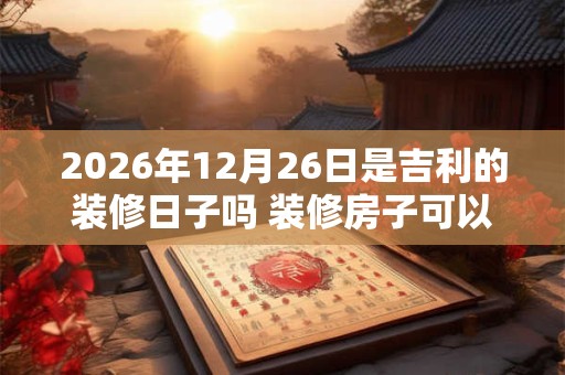 2026年12月26日是吉利的装修日子吗 装修房子可以吗 2026年12月26日是吉利的装修日子吗 装修房子可以吗