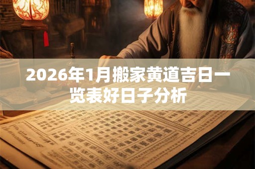 2026年1月搬家黄道吉日一览表好日子分析