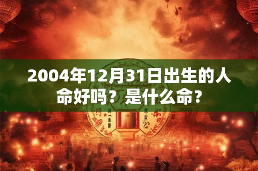 2004年12月31日出生的人命好吗？是什么命？