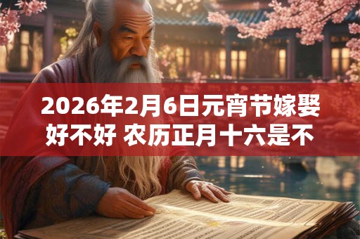 2026年2月6日元宵节嫁娶好不好 农历正月十六是不是婚嫁吉日