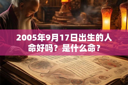 2005年9月17日出生的人命好吗？是什么命？