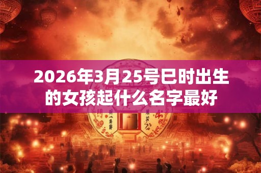2026年3月25号巳时出生的女孩起什么名字最好