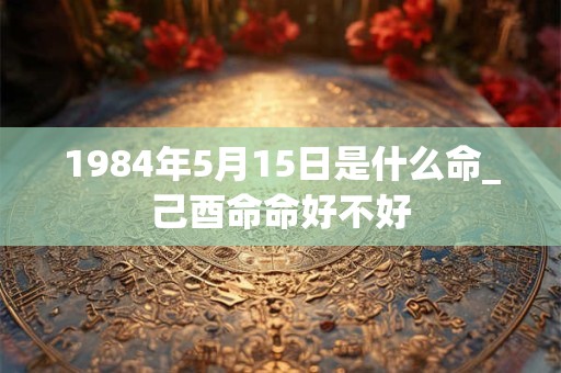 1984年5月15日是什么命_己酉命命好不好
