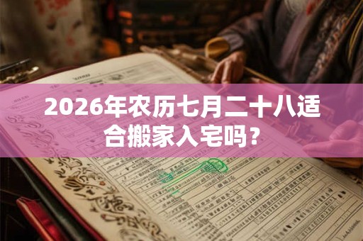 2026年农历七月二十八适合搬家入宅吗？