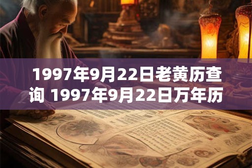 1997年9月22日老黄历查询 1997年9月22日万年历黄道吉日 1997年9月22日老黄历查询 1997年9月22日万年历黄道吉日