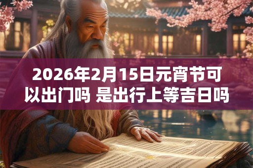 2026年2月15日元宵节可以出门吗 是出行上等吉日吗