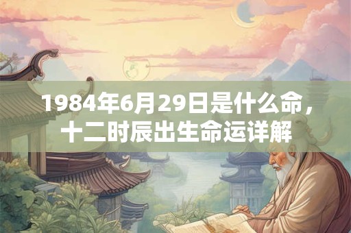 1984年6月29日是什么命，十二时辰出生命运详解