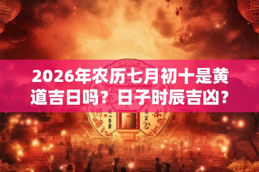 2026年农历七月初十是黄道吉日吗？日子时辰吉凶？
