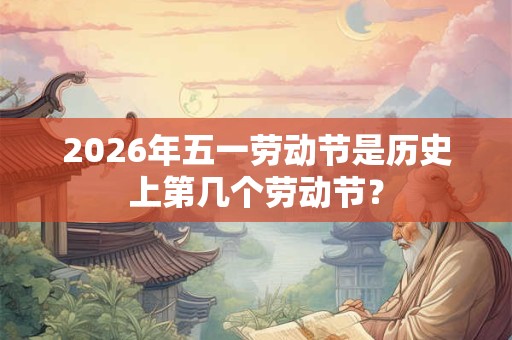 2026年五一劳动节是历史上第几个劳动节？