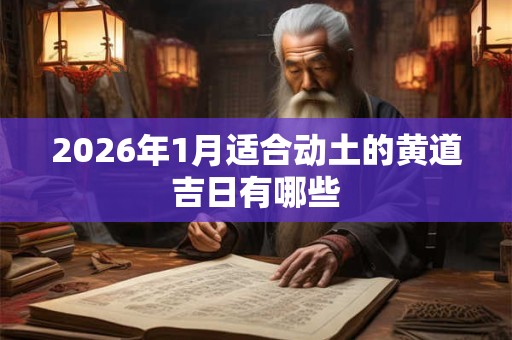 2026年1月适合动土的黄道吉日有哪些
