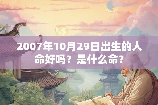 2007年10月29日出生的人命好吗？是什么命？