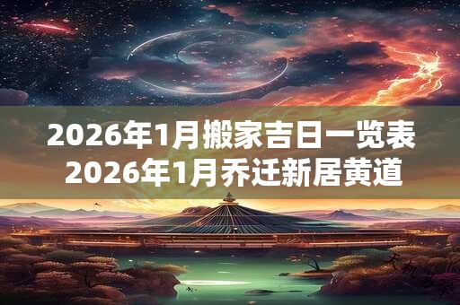 2026年1月搬家吉日一览表 2026年1月乔迁新居黄道吉日 2026年1月搬家吉日一览表 2026年1月乔迁新居黄道吉日