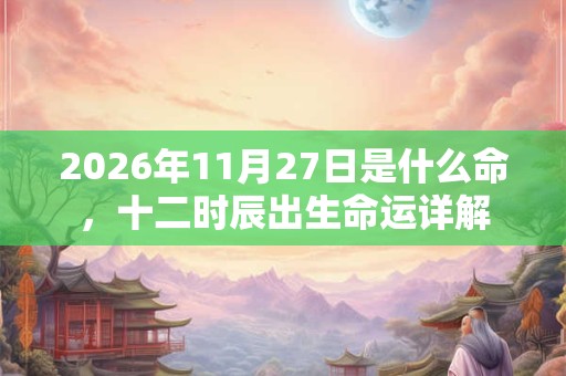 2026年11月27日是什么命，十二时辰出生命运详解