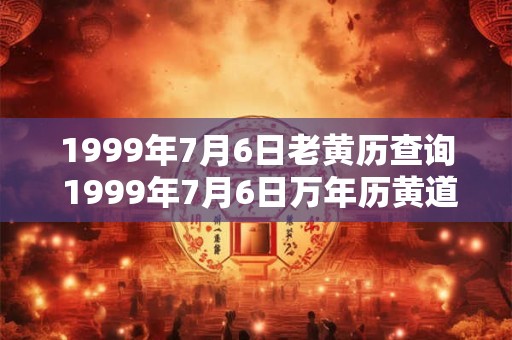 1999年7月6日老黄历查询 1999年7月6日万年历黄道吉日