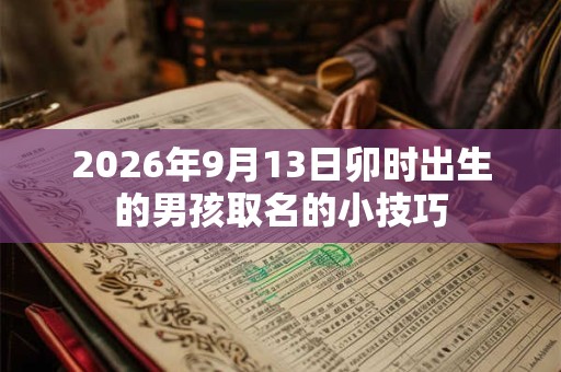 2026年9月13日卯时出生的男孩取名的小技巧