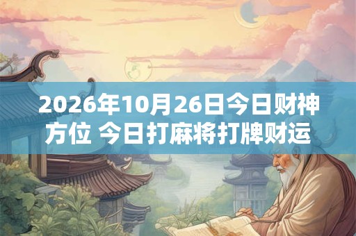 2026年10月26日今日财神方位 今日打麻将打牌财运方位！