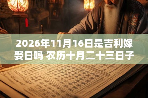 2026年11月16日是吉利嫁娶日吗 农历十月二十三日子如何 2026年11月16日是吉利嫁娶日吗 农历十月二十三日子如何