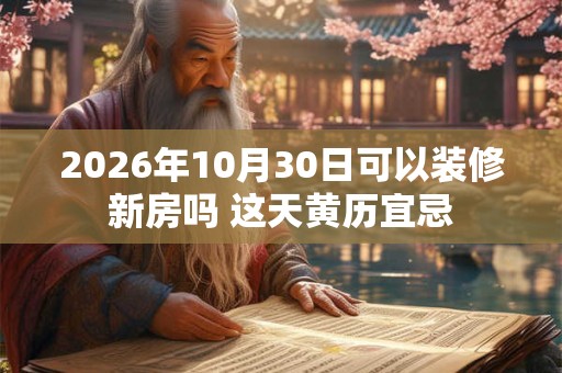 2026年10月30日可以装修新房吗 这天黄历宜忌 2026年10月30日可以装修新房吗 这天黄历宜忌