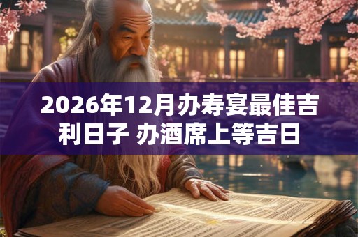 2026年12月办寿宴最佳吉利日子 办酒席上等吉日