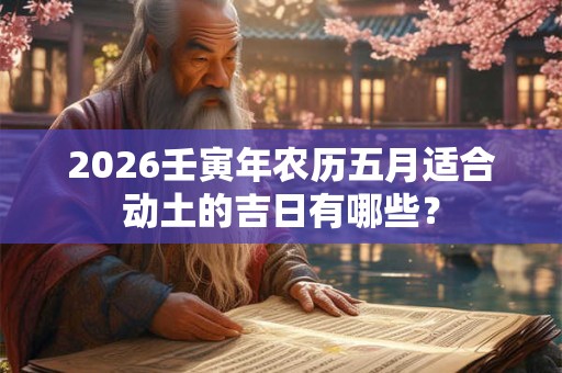 2026壬寅年农历五月适合动土的吉日有哪些? 2026壬寅年农历五月适合动土的吉日有哪些?