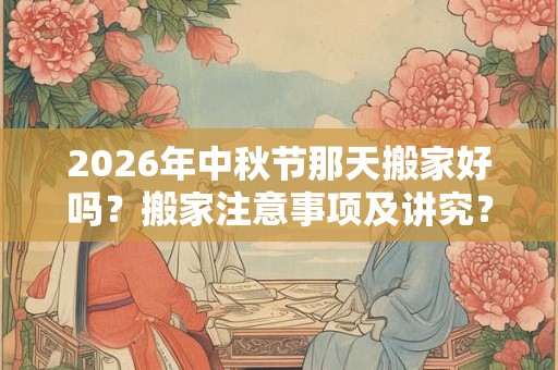 2026年中秋节那天搬家好吗？搬家注意事项及讲究？