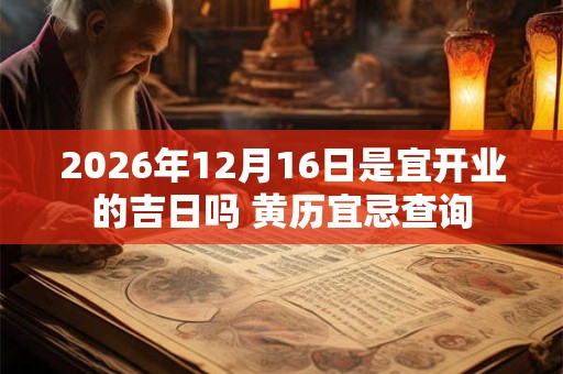 2026年12月16日是宜开业的吉日吗 黄历宜忌查询