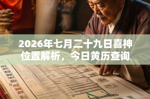 2026年七月二十九日喜神位置解析，今日黄历查询
