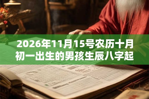 2026年11月15号农历十月初一出生的男孩生辰八字起名