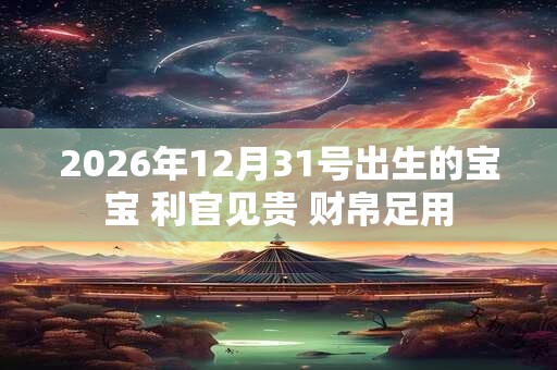 2026年12月31号出生的宝宝 利官见贵 财帛足用