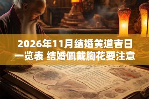2026年11月结婚黄道吉日一览表 结婚佩戴胸花要注意 2026年11月结婚黄道吉日一览表 结婚佩戴胸花要注意