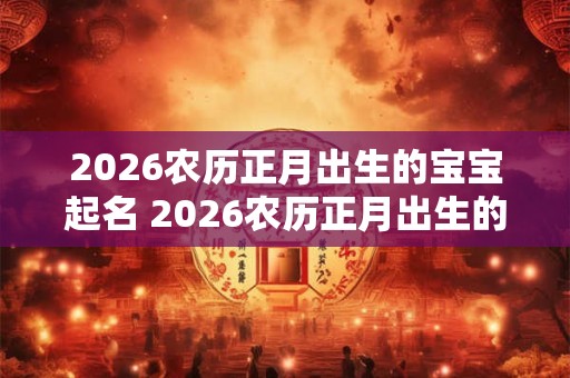 2026农历正月出生的宝宝起名 2026农历正月出生的宝宝起名案例