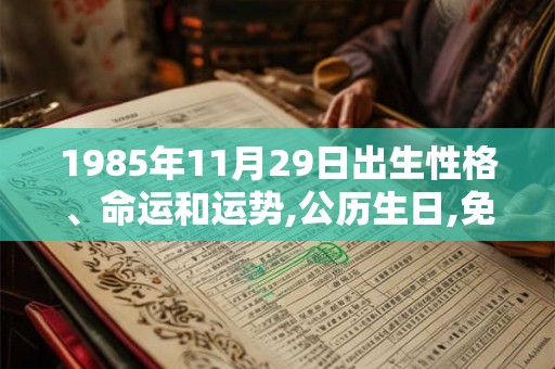 1985年11月29日出生性格、命运和运势,公历生日,免费算命