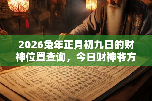 2026兔年正月初九日的财神位置查询,今日财神爷方位! 2026兔年正月初九日的财神位置查询,今日财神爷方位!