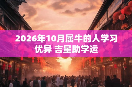 2026年10月属牛的人学习优异 吉星助学运