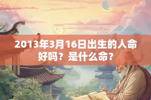 2013年3月16日出生的人命好吗?是什么命? 2013年3月16日出生的人命好吗?是什么命?