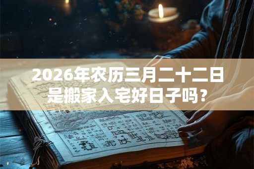 2026年农历三月二十二日是搬家入宅好日子吗? 2026年农历三月二十二日是搬家入宅好日子吗?