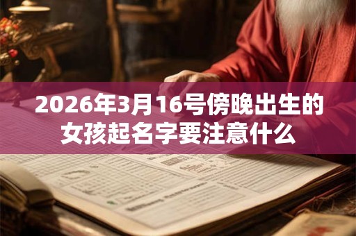 2026年3月16号傍晚出生的女孩起名字要注意什么 2026年3月16号傍晚出生的女孩起名字要注意什么