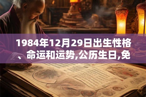 1984年12月29日出生性格、命运和运势,公历生日,免费算命