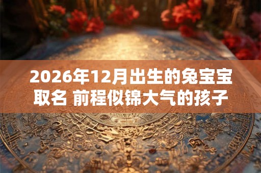 2026年12月出生的兔宝宝取名 前程似锦大气的孩子名字