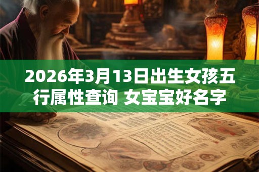 2026年3月13日出生女孩五行属性查询 女宝宝好名字合集