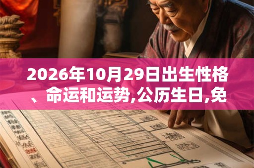 2026年10月29日出生性格、命运和运势,公历生日,免费算命