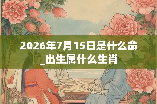 2026年7月15日是什么命_出生属什么生肖