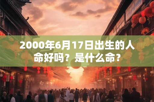 2000年6月17日出生的人命好吗？是什么命？