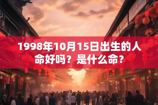 1998年10月15日出生的人命好吗？是什么命？